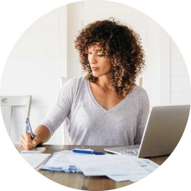 Woman taking notes image